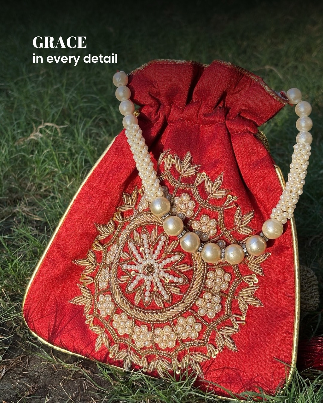 Rani Zardozi Potli, handcrafted SeVish potli